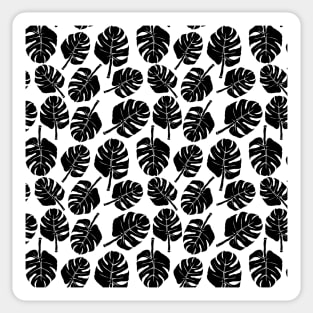 MONSTERA LEAVES - BLACK ON WHITE Sticker